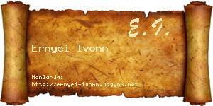 Ernyei Ivonn névjegykártya